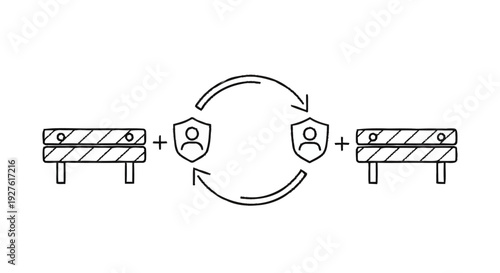 Conceptual Illustration of Secure Data Exchange Between Two Entities.