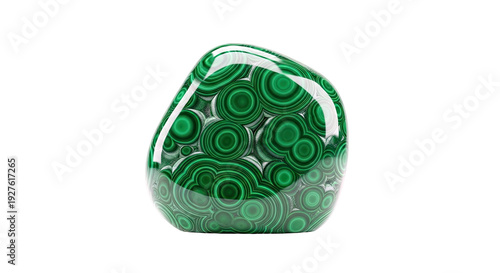 Polished Malachite Gemstone with Concentric Patterns