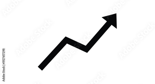 A simple black arrow pointing upwards representing growth or progress