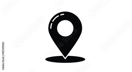 Simple black location pin icon on a white background
