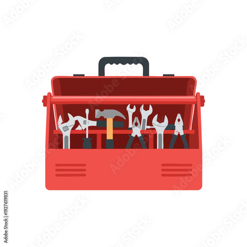 Professional Toolbox with Hand Tools for Home Improvement and Repairs