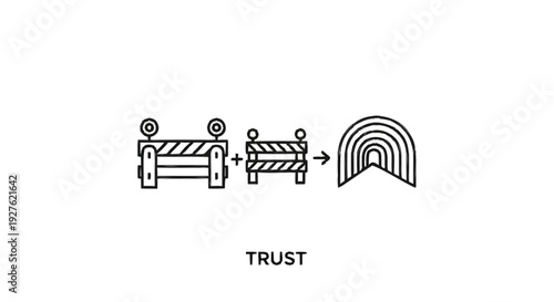 Conceptual illustration of overcoming obstacles to build trust and achieve goals.