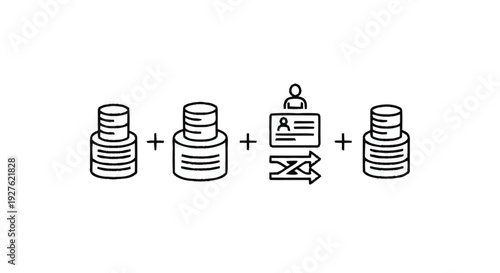 Conceptual illustration of data management and identity verification processes.