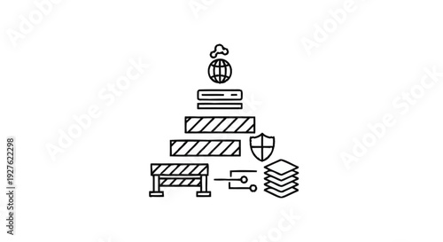 Cybersecurity Network Security and Data Protection Concept.