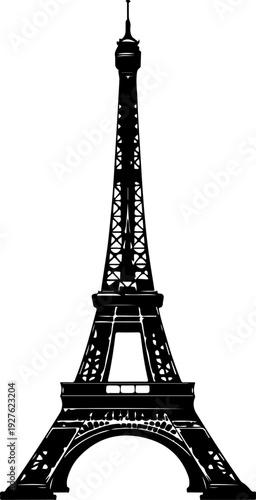 vintage eiffel tower silhouette vector illustration