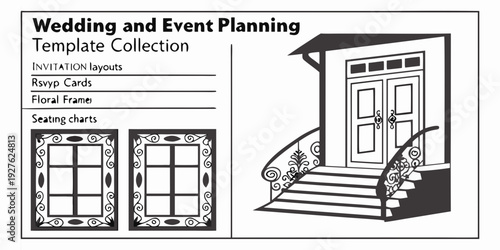 A detailed illustration of various window and door placement options for a building Vector