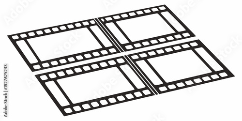 A collection of film strips arranged in a grid pattern on a white background Vector