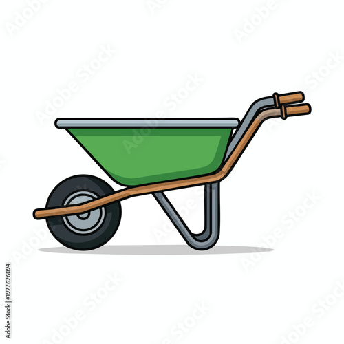 Stylish Green Wheelbarrow for Garden and Construction Projects