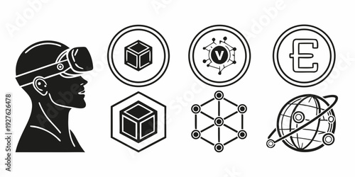 A collection of icons representing various professions and services. Vector