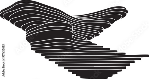 Black and white abstract staircase illustration design element