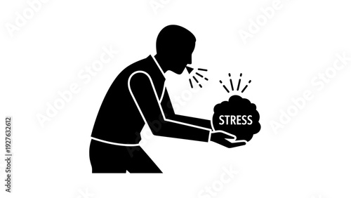 Emotional Silhouette Representing Mental Health Awareness, Workplace Pressure, and Psychological Stress Management