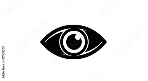 Black and White Eye Illustration Closeup.