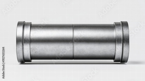 A detailed, metallic pipe highlighted with its structural components, perfect for industrial concepts.