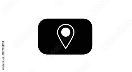 Black Rounded Rectangle with White Location Pin Icon.