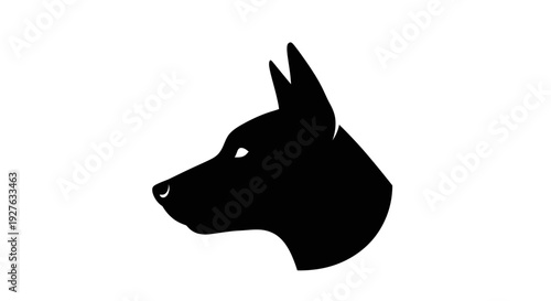 Black Silhouette of a Dog Head.