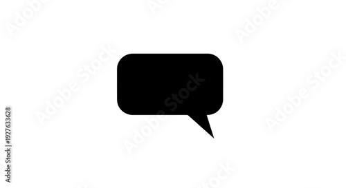 Black Speech Bubble Icon Simple Design.