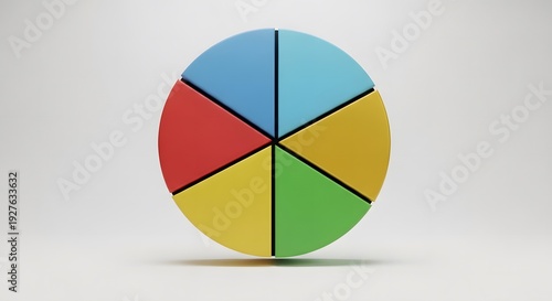 A pie chart divided into six equal sections of different colors Free Download A pie chart divided into six equal sections of different colors - GFXLoad