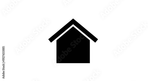 Simple Black House Icon Illustration Design.