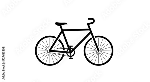 Simple black bicycle illustration on white.