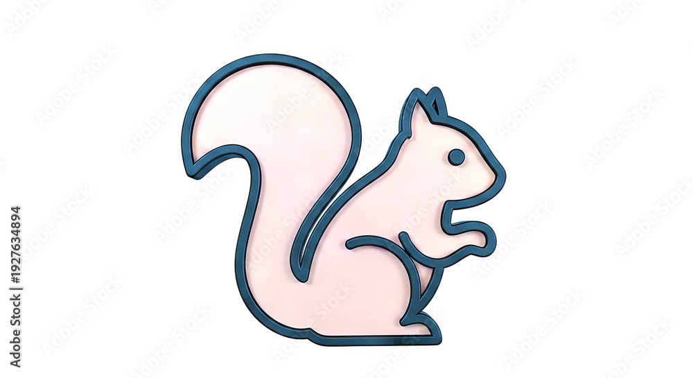 Obraz premium Stylized Orange Squirrel Icon