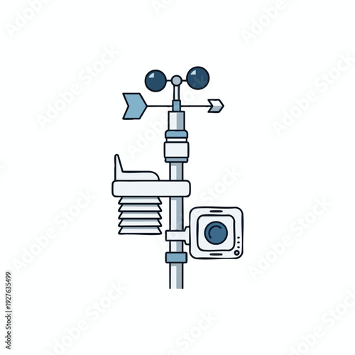 Minimalist Weather Station Equipment with Sensors and Camera for Outdoor Monitoring