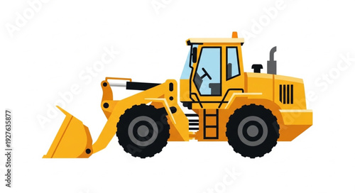 Bright yellow construction loader ready for heavy duty earth moving tasks on site.