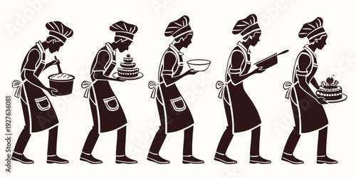 A series of illustrations depicting the evolution of humans from apes to modern man Vector