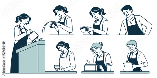 A diverse group of people engaging in various activities and interactions. Vector