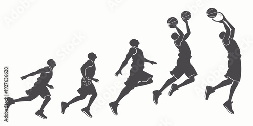 Evolution of human running and jumping from ancient to modern times Vector