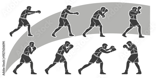 A sequence of a person performing a throwing motion with a ball. Vector