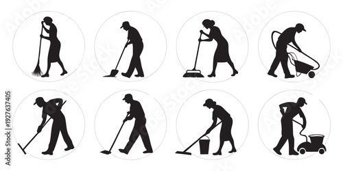 Illustration of a person performing a series of squats in a sequence Vector