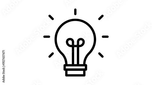 Creative Light Bulb Line Icon Representing Innovation and Bright Idea