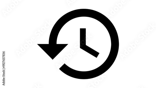 History Icon with Clock and Counter-Clockwise Arrow