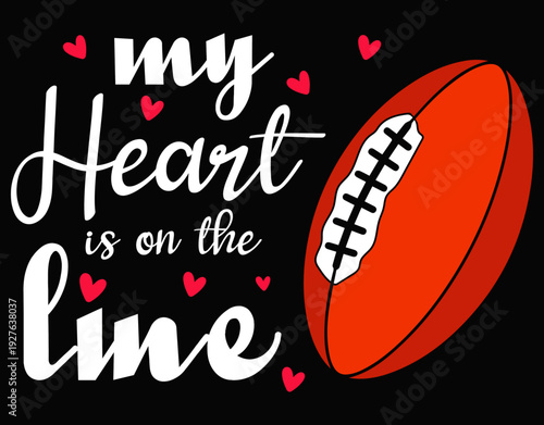 My Heart Is On The Line Soccer Sports - printable editable vector art file.
