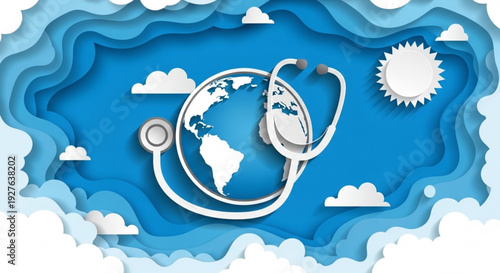 Easter celebration outside a church with people and 'he is risen' message pastel colors and festive decorations