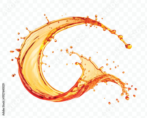 realistic dynamic smooth liquid oil splash in mid air cut out and circle style isolated on transparent background 