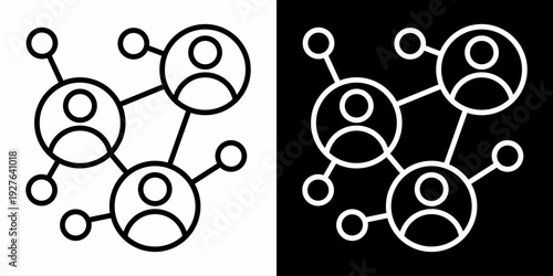 Teamwork White Icon Set Design