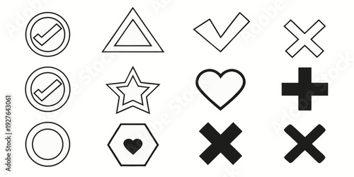 Assorted symbols and icons representing various concepts and actions Vector