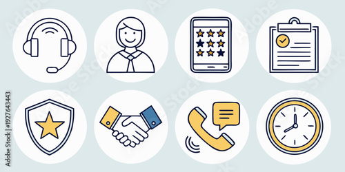 A collection of icons representing various aspects of healthcare and medical services. Vector