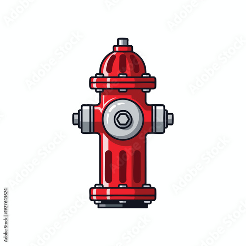 Bright Red Fire Hydrant on a White Background for Urban Safety and Municipal Infrastructure