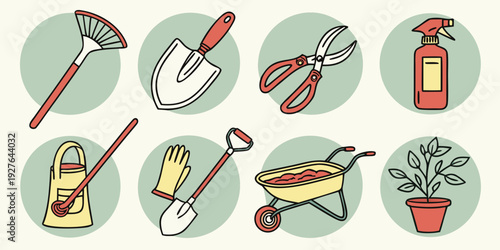 Assorted colorful pencils and markers arranged in a circular pattern Vector