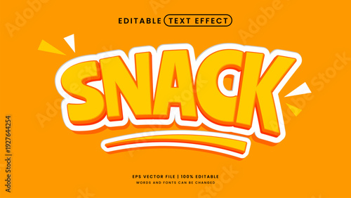 Snack 3d editable text effect product food style