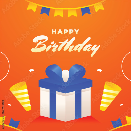 Realistic Birthday Greeting Card Background Design for Events