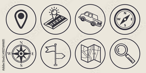 A collection of various icons representing different activities and items. Vector