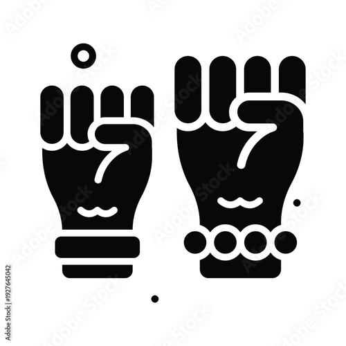 Modern glyph icon of womens march for womens day awareness