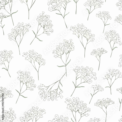 Tree Pattern Branches Silhouettes on Light Background.