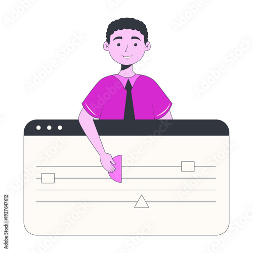 Creative Business Idea. Isolated on White Background. Flat Vector Character.
