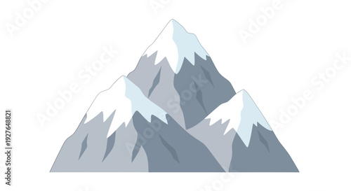 Mountain peaks image, vector illustration, nature landscape, travel and tourism concept