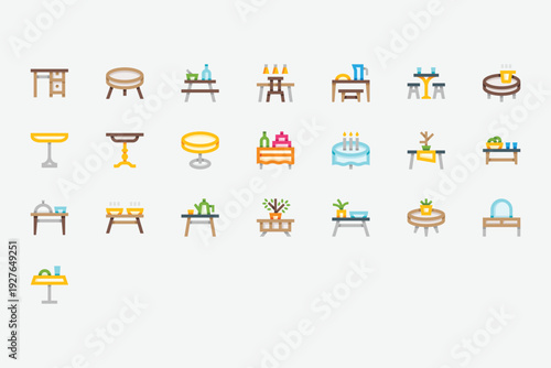 Tables Color Icon Set
