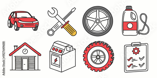 A collection of icons representing various services and facilities Vector
